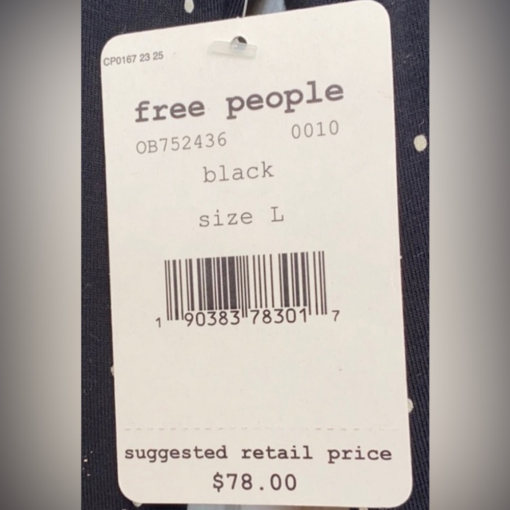 💫 FREE PEOPLE What A Babe Top Black with White Polka Dot Bell Sleeve Blouse NWT - Picture 5 of 15